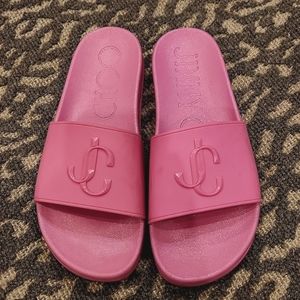 Jimmy Choo pink slides